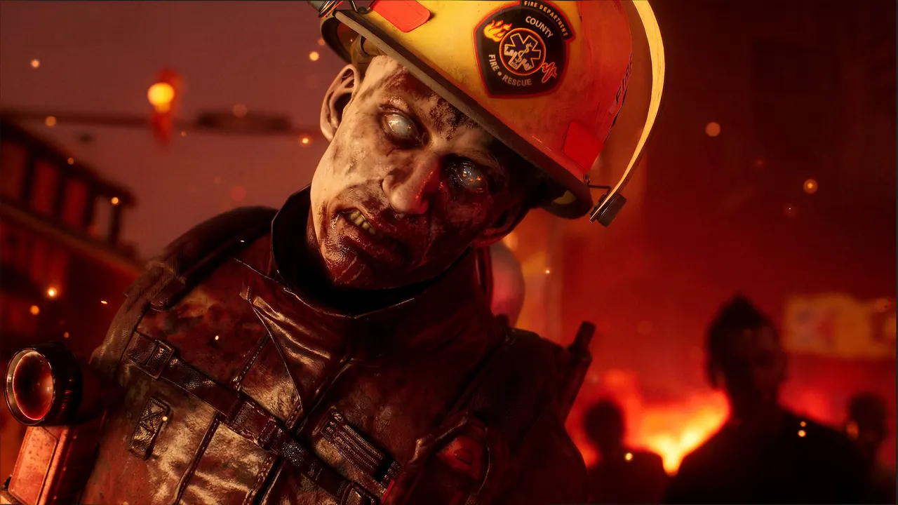A No More Room in Hell 2 firefighter zombie in a close-up Steam store gameplay screenshot