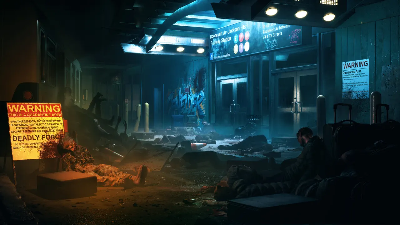 A dark quarantine station scene from the official No More Room in Hell 2 Steam store screenshots